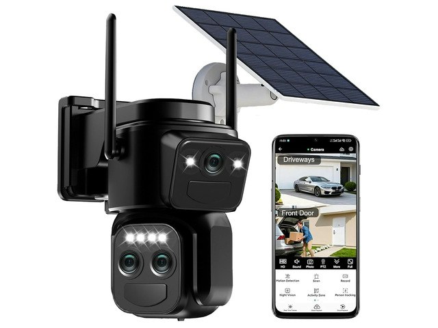 4K Triple-Lens Solar Wireless Outdoor Security Camera: $103.39 4K Triple-Lens Solar Wireless Outdoor Security Camera: $103.39