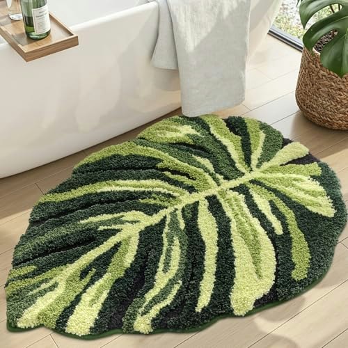 Dexi Monstera Leaf Bath Mat 31.5" x 23.5": $29.74