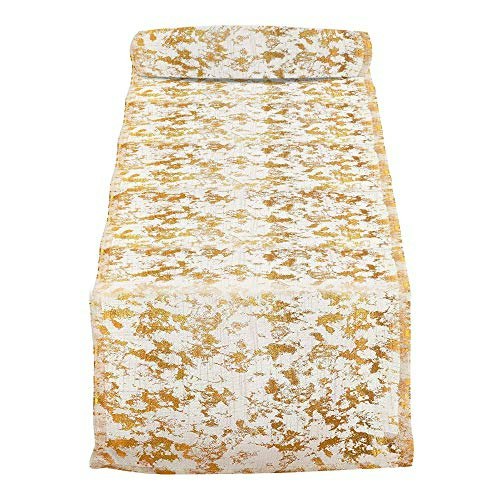 Saro Lifestyle Bottega Foil Print Table Runner 15" x 90": $11.97