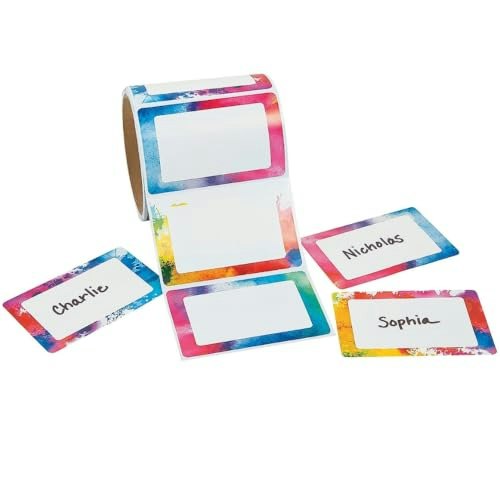 Watercolor Name Tags 100-Pack: $9.99