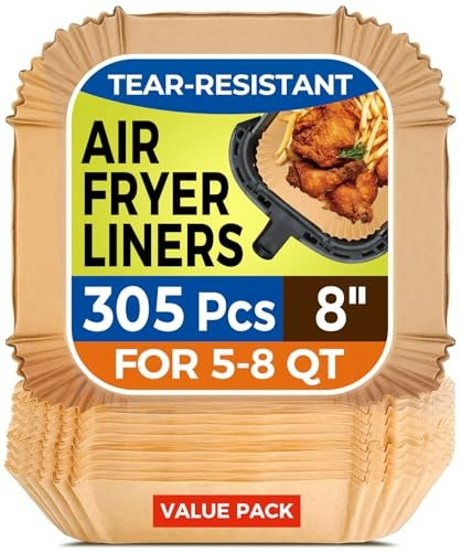 Vailnd 8-Inch Square Disposable Air Fryer Liners 305-Pack: $18.89 Vailnd 8-Inch Square Disposable Air Fryer Liners 305-Pack: $18.89