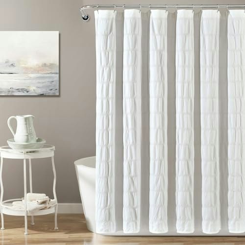 Lush Decor 72" x 72" Waffle Stripe Cotton Shower Curtain: $33.80 Lush Decor 72" x 72" Waffle Stripe Cotton Shower Curtain: $33.80