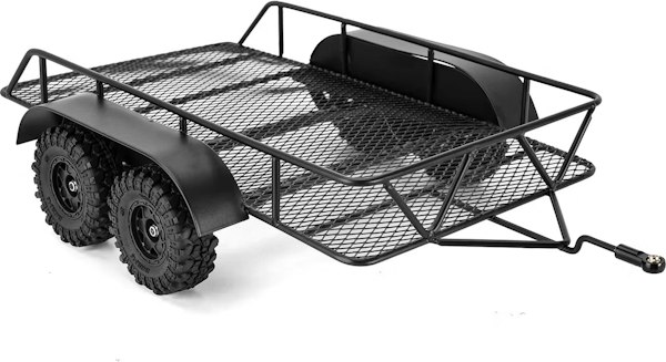 Injora 16" x 10" x 4" Metal Hitch Mount Trailer for 1/18 RC Crawler for $33 + free shipping
