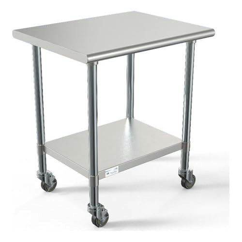 KoolMore 24" x 30" Stainless Steel Commercial Work Table with Wheels: $199.23