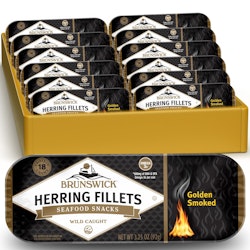 Brunswick 3.25-oz. Golden Smoked Herring Fillets 12-Pack for $18 w/ Sub & Save + free shipping w/ Prime