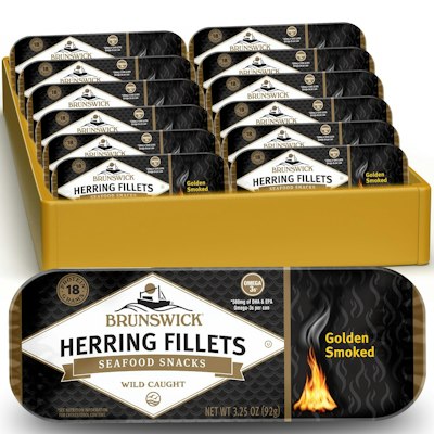 Brunswick 3.25-oz. Golden Smoked Herring Fillets 12-Pack for $18 w/ Sub & Save + free shipping w/ Prime