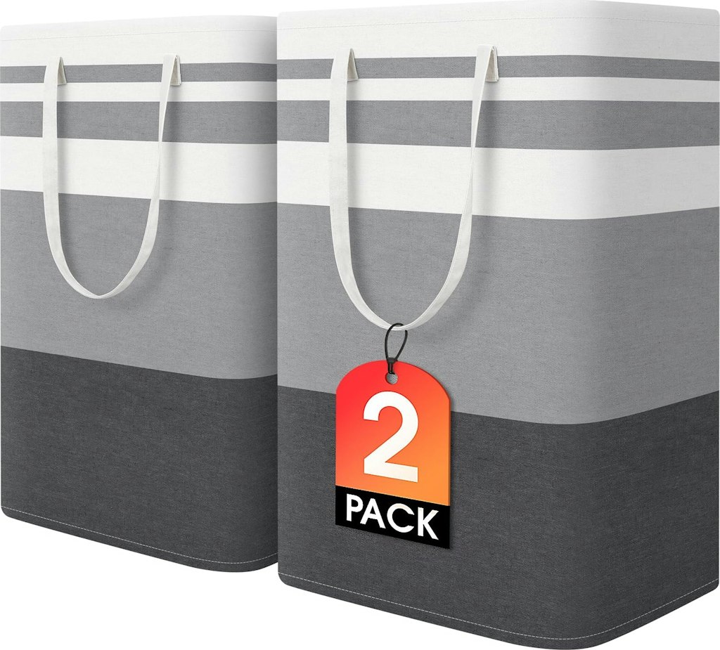 HomeHacks 75L Collapsible Laundry Basket 2-Pack: $13