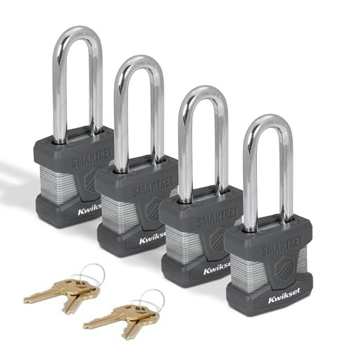Kwikset SmartKey Laminated Steel Padlock 4-Pack: $54.53
