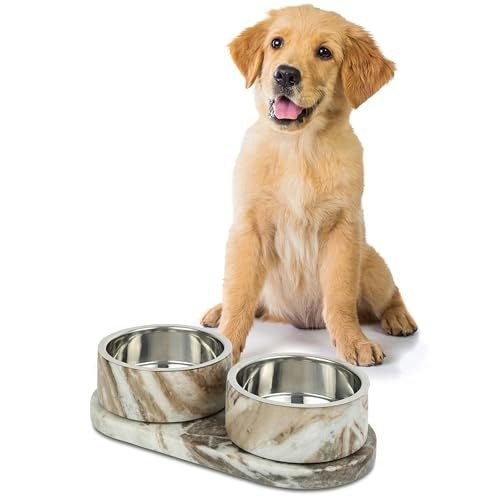 Licker Double Marble and Stainless Steel Pet Bowl 12-oz. Set: $69.44 Licker Double Marble and Stainless Steel Pet Bowl 12-oz. Set: $69.44