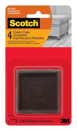 Scotch 2-Inch Square Non-Slip Furniture Caster Cups 6-Pack: $18.72