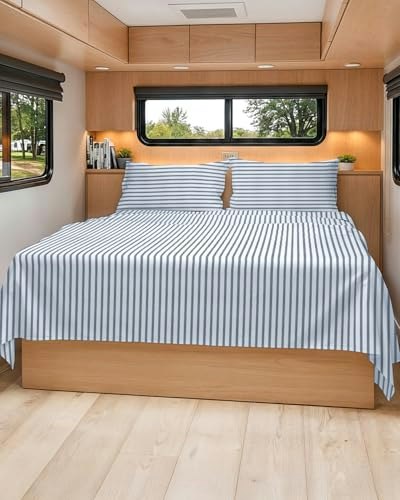 Short Queen 4-Piece Striped Bed Sheet Set: $25.49 Short Queen 4-Piece Striped Bed Sheet Set: $25.49