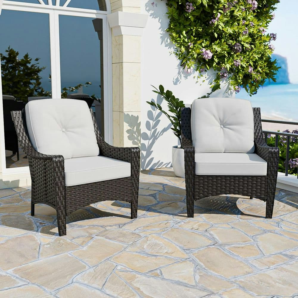 Wicker Outdoor Lounge Chair with Cushions 2-Pack: $298 Wicker Outdoor Lounge Chair with Cushions 2-Pack: $298