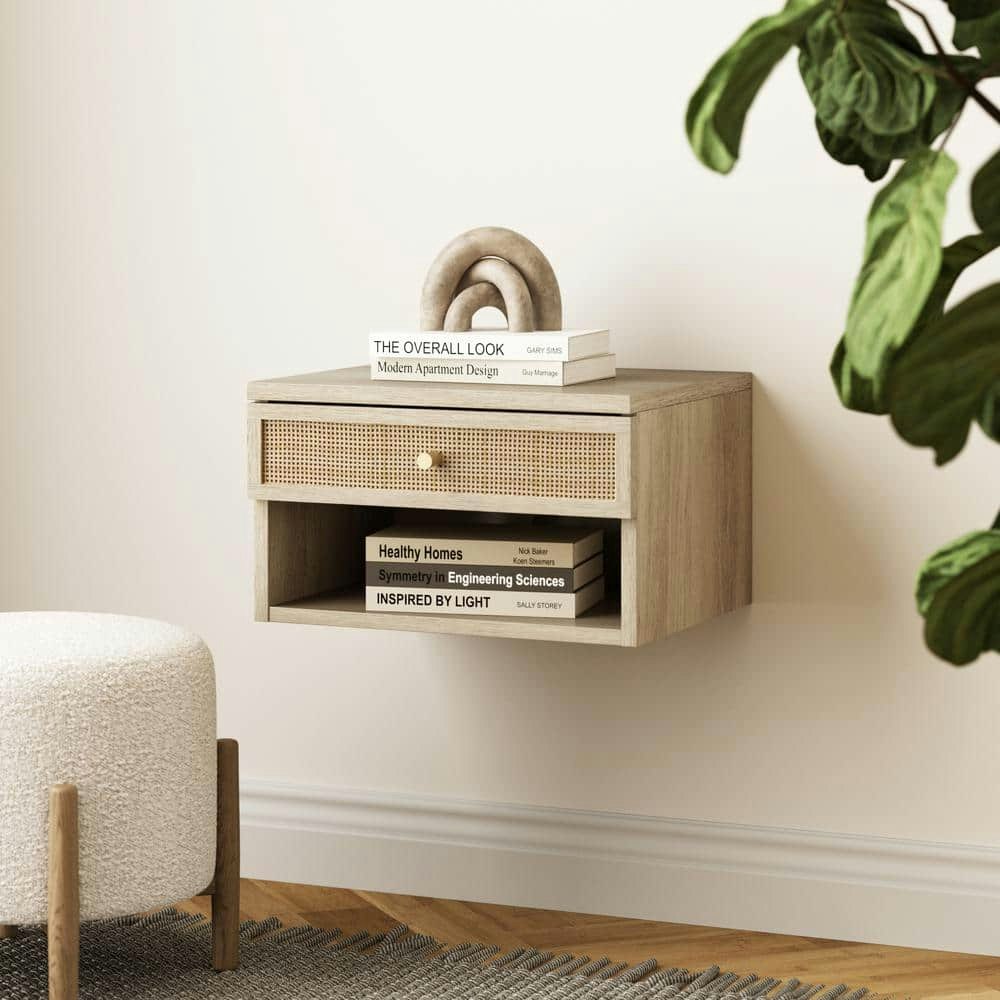 Jackson 16-inch Wall Mounted Rattan Nightstand: $76.98 Jackson 16-inch Wall Mounted Rattan Nightstand: $76.98