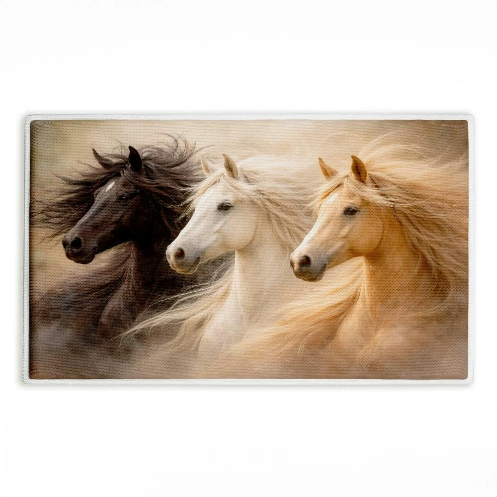 Untamed Spirits Horse Trio Printed Plush Bathroom Floor Mat: $54.99 Untamed Spirits Horse Trio Printed Plush Bathroom Floor Mat: $54.99