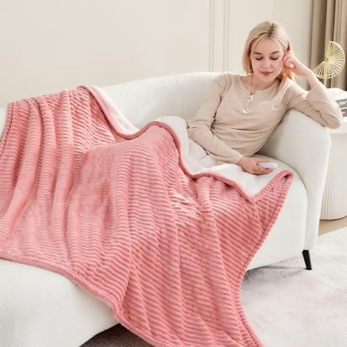 Vellubam Pink Heated Electric Throw Blanket: $28.89 Vellubam Pink Heated Electric Throw Blanket: $28.89