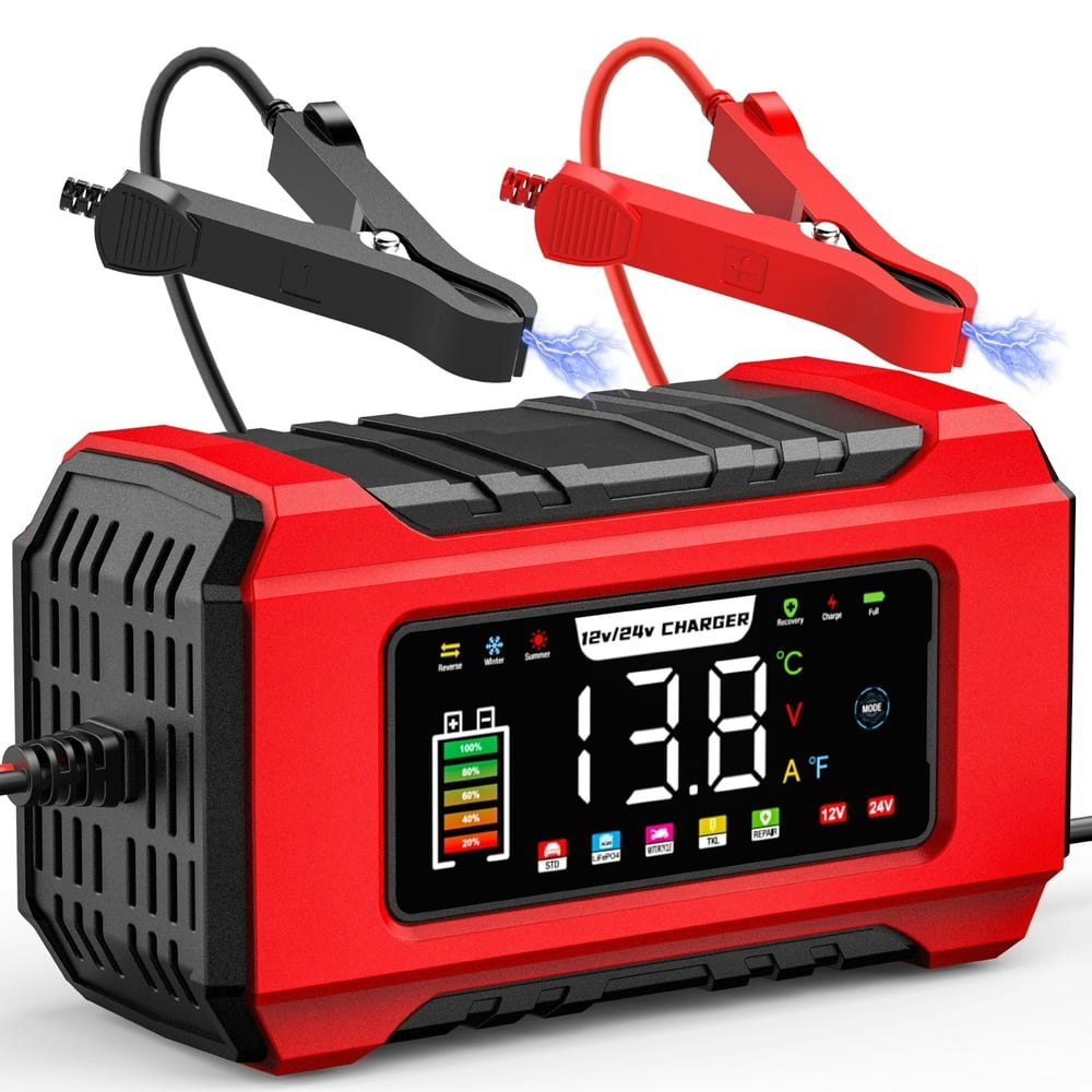 Husgw 12V 15A and 24V 8A Smart Battery Charger and Maintainer: $19.49
