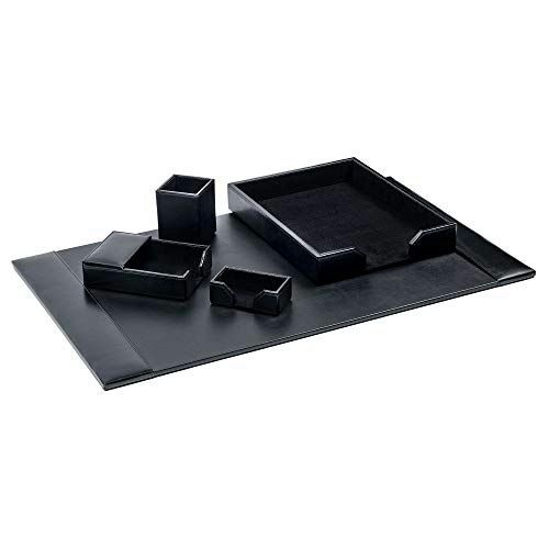 Dacasso Black Bonded Leather 5-Piece Desk Set: $113.99 Dacasso Black Bonded Leather 5-Piece Desk Set: $113.99