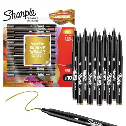 Sharpie Metallic Acrylic Fine Tip Markers 10-Pack: $18.85 Sharpie Metallic Acrylic Fine Tip Markers 10-Pack: $18.85