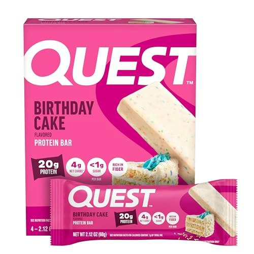 Quest Nutrition Birthday Cake Protein Bars 4-Pack: $8.49 Quest Nutrition Birthday Cake Protein Bars 4-Pack: $8.49