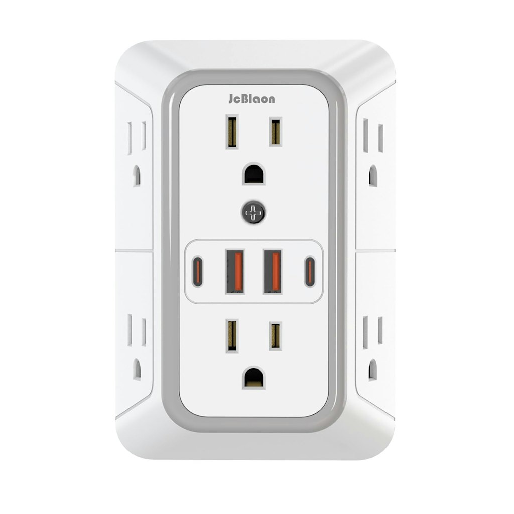 JcBlaon 6-Outlet Extender Surge Protector w/ USB: $10