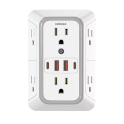 JcBlaon 6-Outlet Extender Surge Protector w/ USB for $10 + free shipping w/ Prime