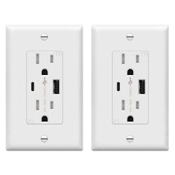 Topgreener USB Wall Outlet 2-Pack for $23 + free shipping w/ Prime