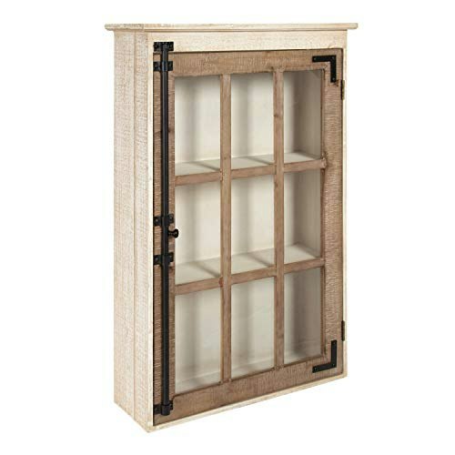 Kate and Laurel Hutchins Decorative Farmhouse Wood Wall Storage Cabinet: $119.99