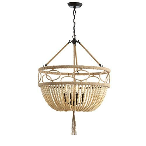 Safavieh Whitley Bohemian Wooden Beaded 4-Light Pendant Chandelier: $149.21 Safavieh Whitley Bohemian Wooden Beaded 4-Light Pendant Chandelier: $149.21