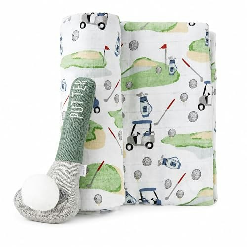 Mud Pie Golf Baby Swaddle Blanket and Putter Rattle Set: $26.99 Mud Pie Golf Baby Swaddle Blanket and Putter Rattle Set: $26.99