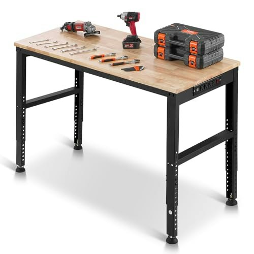Vevor 48x20-inch 2,000lb Adjustable Workbench: $118.01