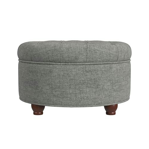 HomePop 25-Inch Button Tufted Round Storage Ottoman: $87.27