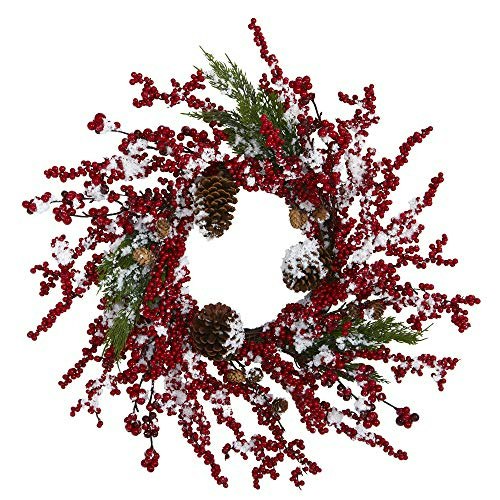 Nearly Natural 24-Inch Frosted Cypress Artificial Wreath: $33.99