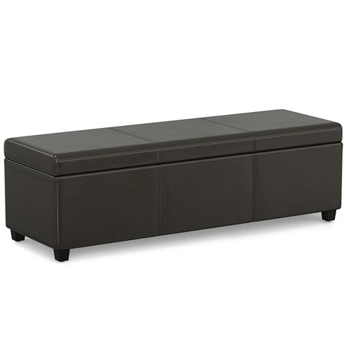 SimpliHome Avalon 44-inch Wide Vegan Leather Storage Ottoman: $145.74