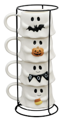 Way To Celebrate Halloween Ghost Stack Ceramic Mug Set for $6 + free shipping w/ $35