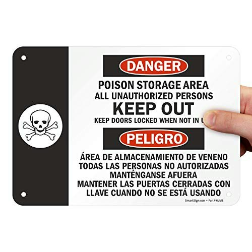 SmartSign Danger Poison Storage Area Bilingual Aluminum Sign: $8.76 SmartSign Danger Poison Storage Area Bilingual Aluminum Sign: $8.76
