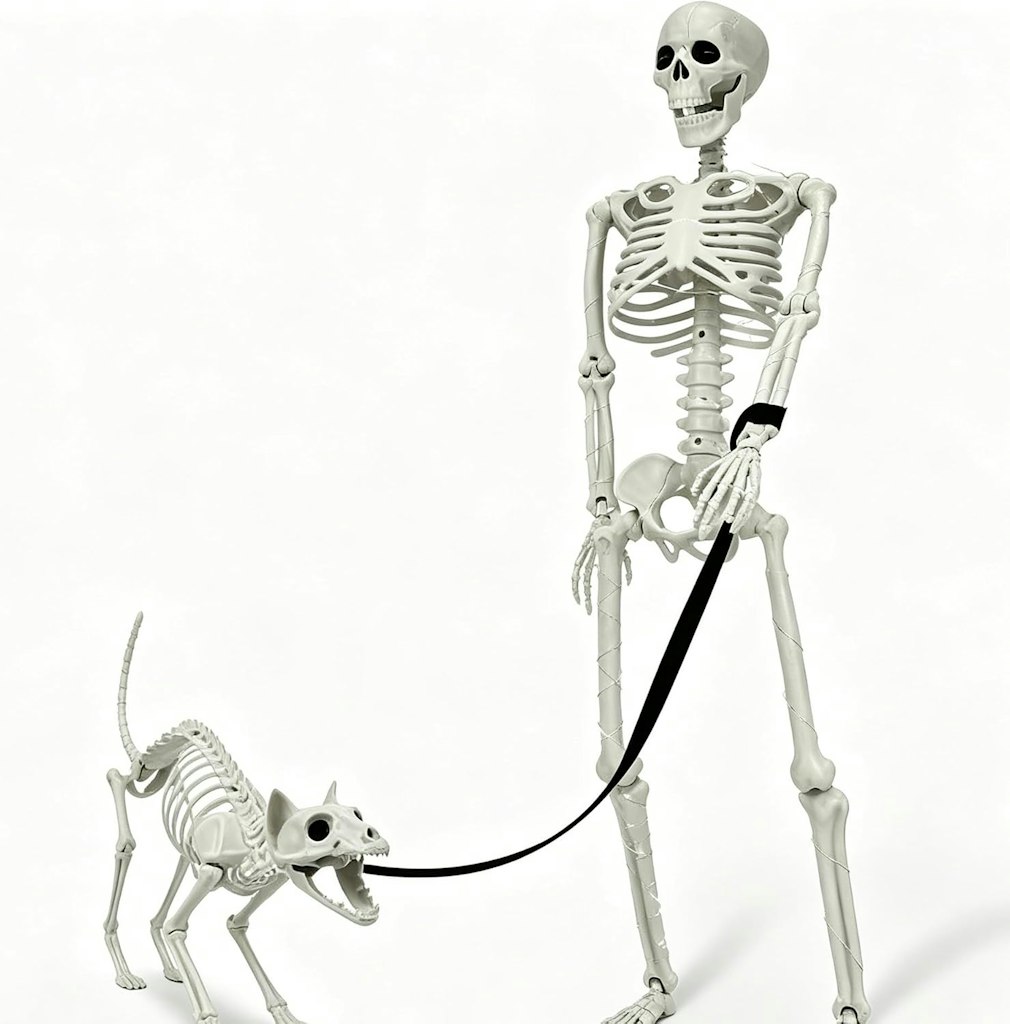 Lighted Human & Cat Skeleton: $23 w/ Prime