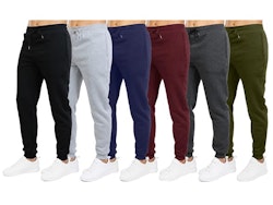 Men's Fleece-Lined Jogger Sweatpants 6-Pack for $23 + free shipping w/ Prime
