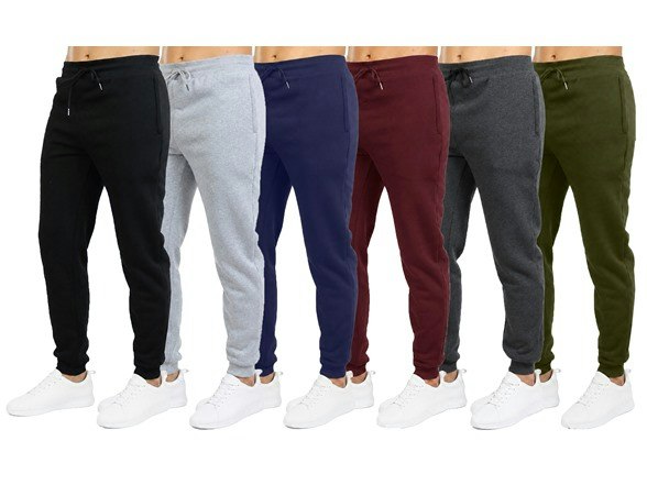 Men's Fleece-Lined Jogger Sweatpants 6-Pack: $23