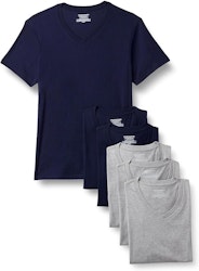 Amazon Essentials Men's Slim Fit V-Neck Undershirt 6-Pack (XL only) for $7 + free shipping w/ Prime