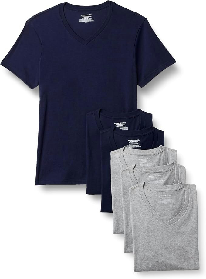 Amazon Essentials Men's Slim Fit V-Neck Undershirt 6-Pack (XL only): $7.39