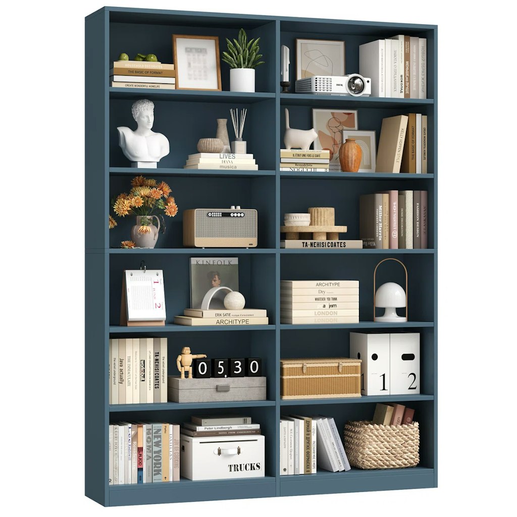 Ebern Designs Geng Double 6-Tier Standard Bookcase: $140