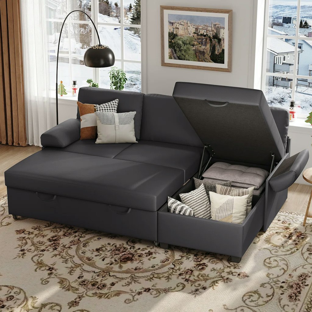 Latitude Run 80" L-Shaped Sleeper Sectional Sofa: $470 Latitude Run 80" L-Shaped Sleeper Sectional Sofa: $470