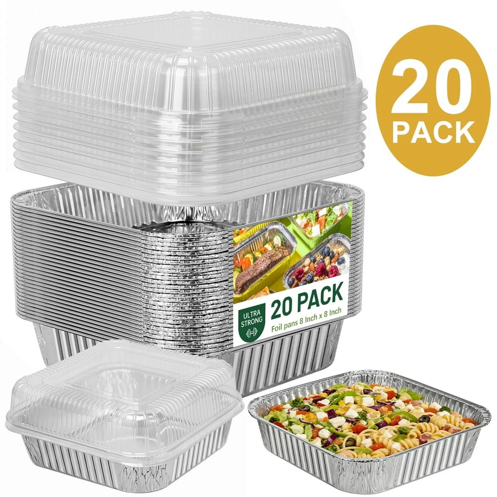 GPED 8x8-inch Aluminum Baking Pans with Lids 20-Pack: $15.99 GPED 8x8-inch Aluminum Baking Pans with Lids 20-Pack: $15.99