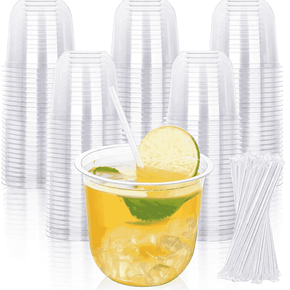 Wuxiuli 12-oz. Disposable Plastic Cups with Straws 100-Pack: $17.98 Wuxiuli 12-oz. Disposable Plastic Cups with Straws 100-Pack: $17.98
