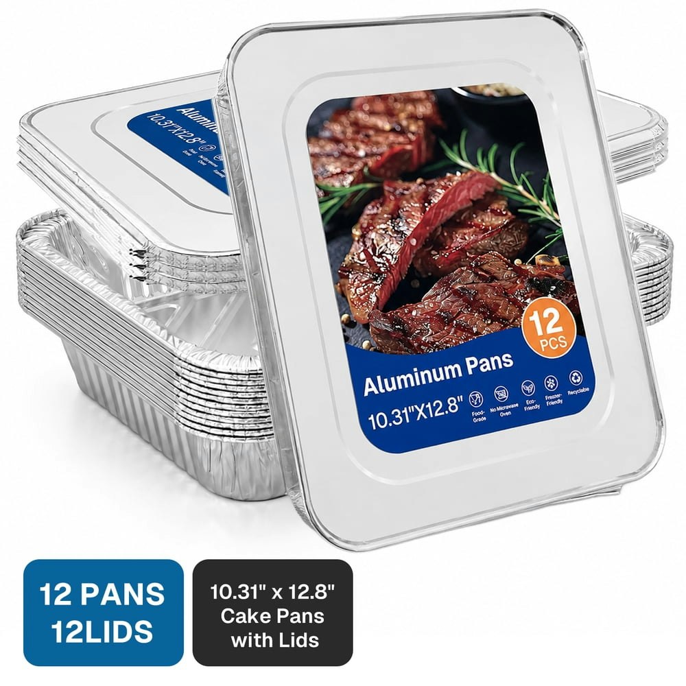 Behome 10.31” x 12.8” Aluminum Baking Pans with Lids 12-Pack: $20.69 Behome 10.31” x 12.8” Aluminum Baking Pans with Lids 12-Pack: $20.69