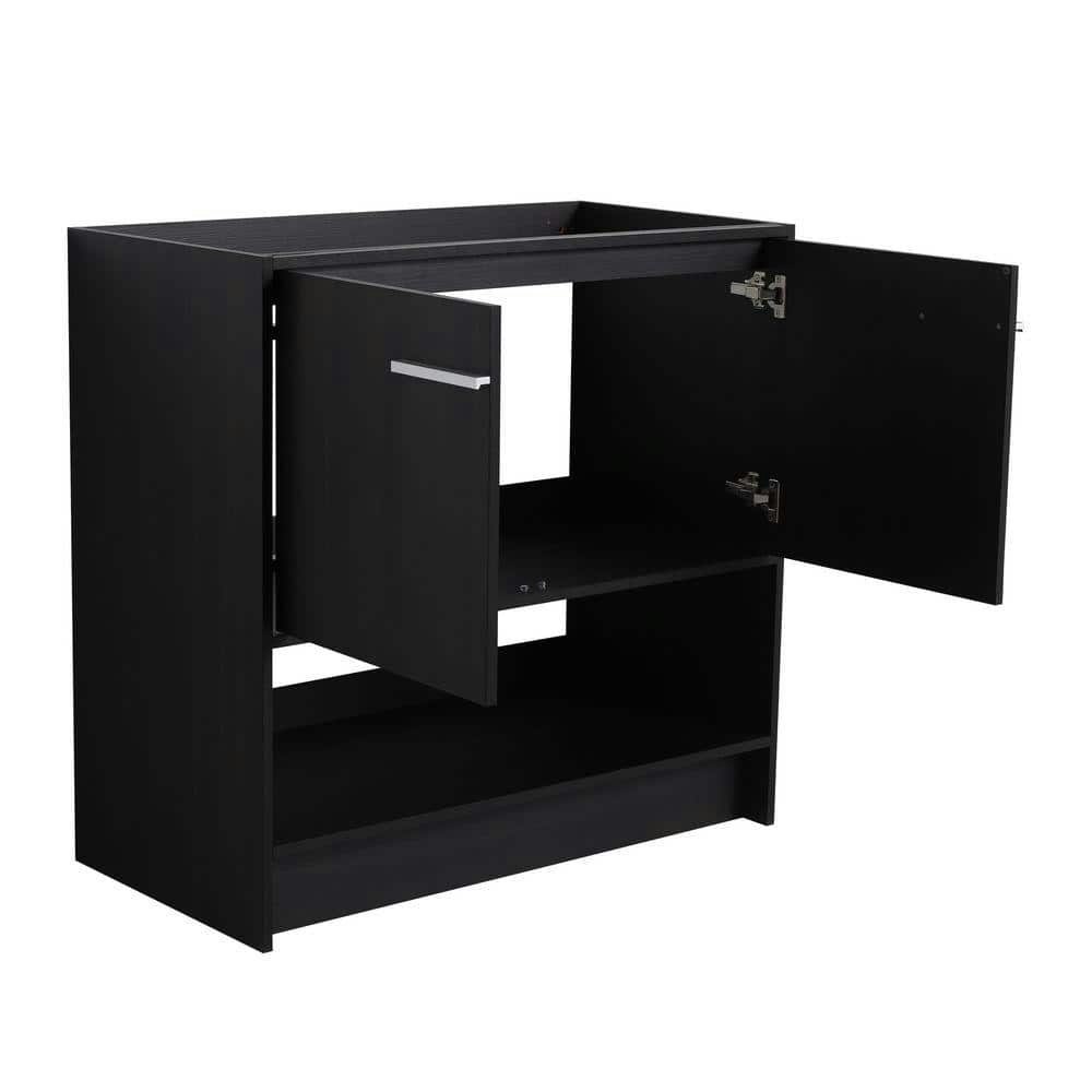 35-inch Dark Brown Bathroom Linen Cabinet: $382.57