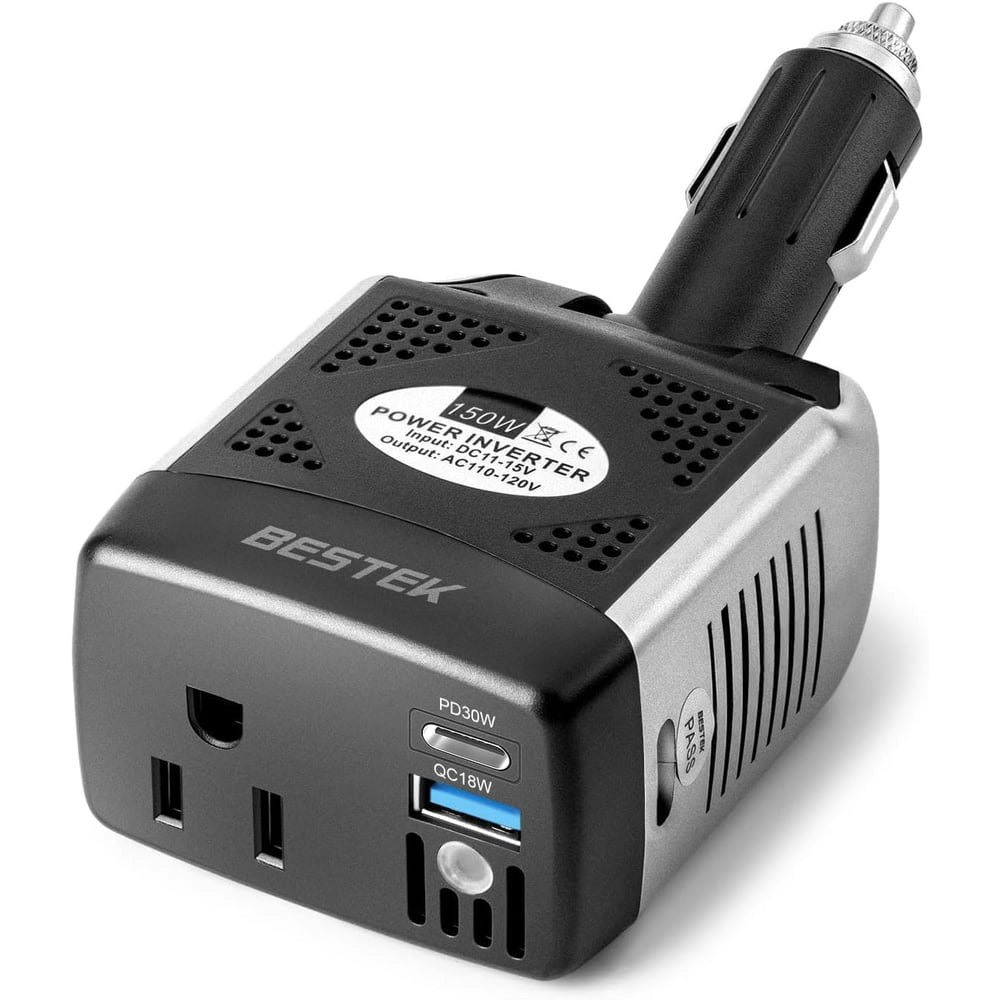 Bestek 150W 12V to 110V Power Inverter Car Charger: $20.59