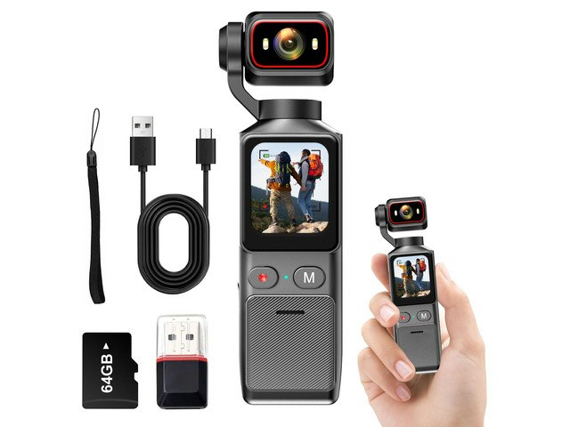 4K Handheld Vlogging Camera with 64GB SD Card: $113.99