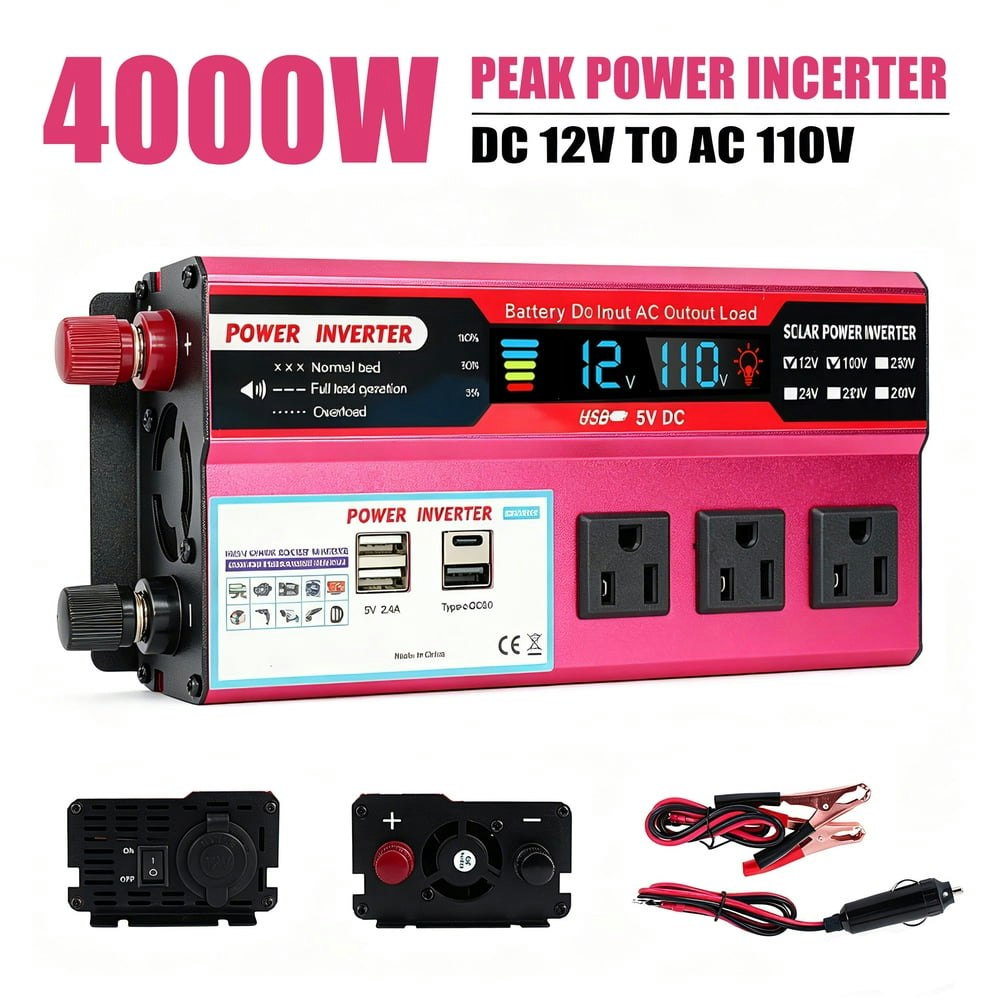 4,000W Pure Sine Wave Power Inverter 12V to 120V: $41.30