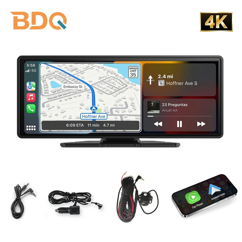 BDQ 10.26-inch Wireless CarPlay and Android Auto Portable Car Display: $53.99